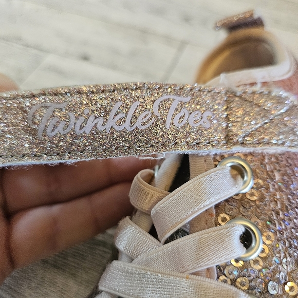 Skechers Twinkle Toes Twinkle Sparks Sequin Flash Toddler Pink Sparkle Size 9 - Picture 10 of 11